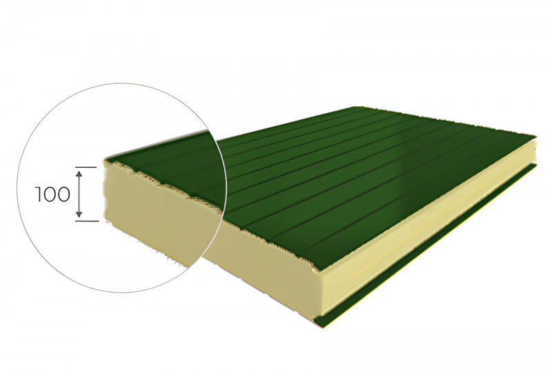 Стеновые сэндвич-панели с утеплителем пенополиизоцианурат PIR 100 мм